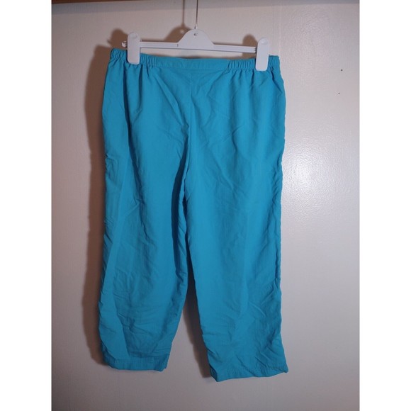 LL Bean Women's M Blue Nylon Capri Drawstring Pants Designer Performance Pull On - Picture 5 of 6